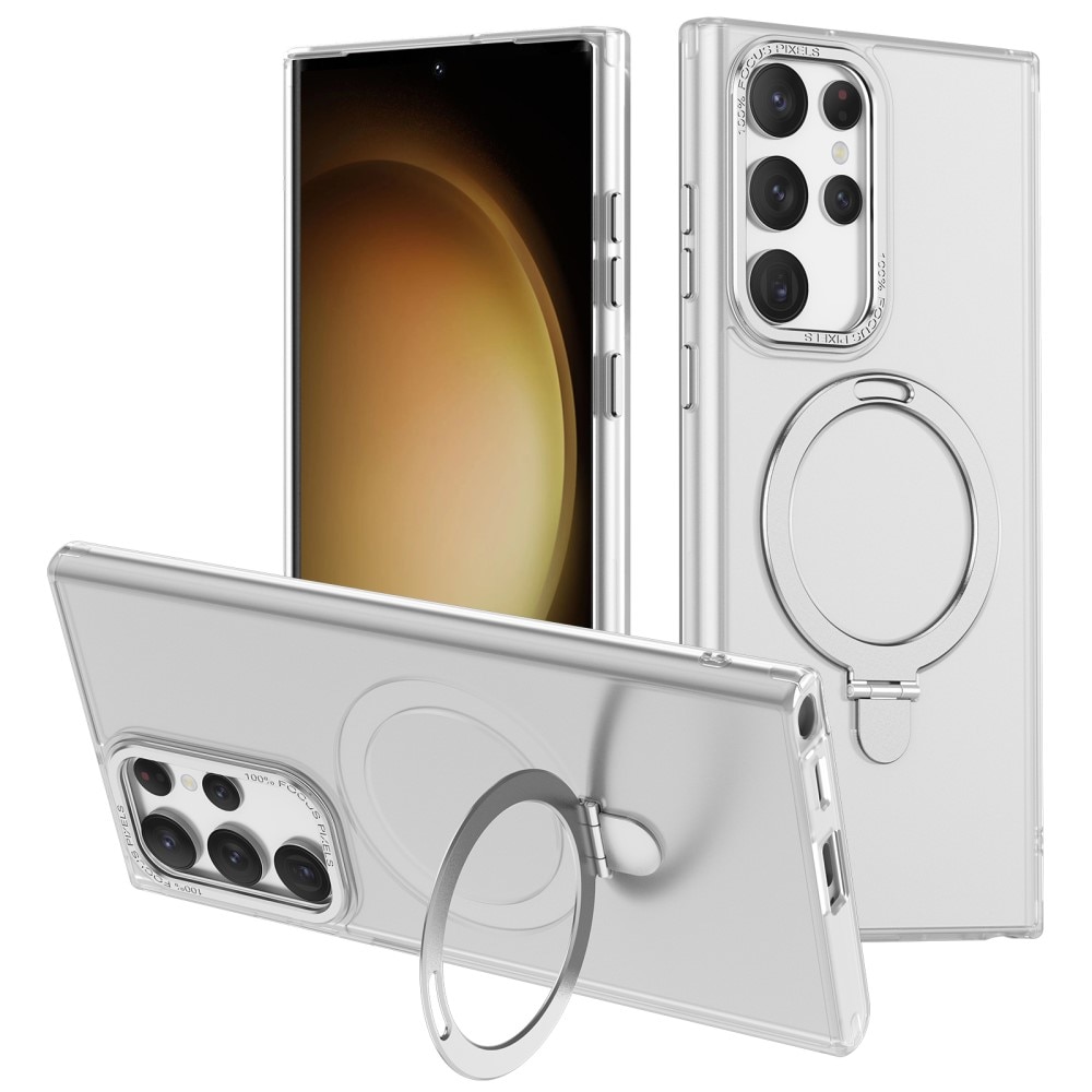 Samsung Galaxy S23 Ultra Hybridcase MagSafe Ring Blauw