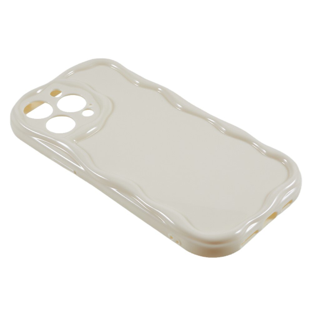 iPhone 14 Pro Wavy TPU Hoesje licht beige