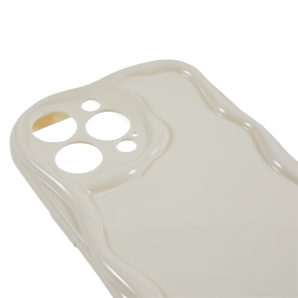 iPhone 14 Pro Wavy TPU Hoesje licht beige