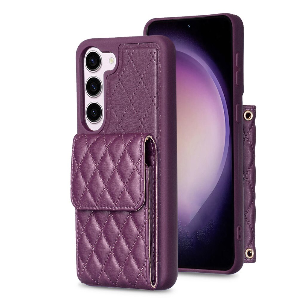 Samsung Galaxy S23 Portemonnee hoesje Quilted bordeaux