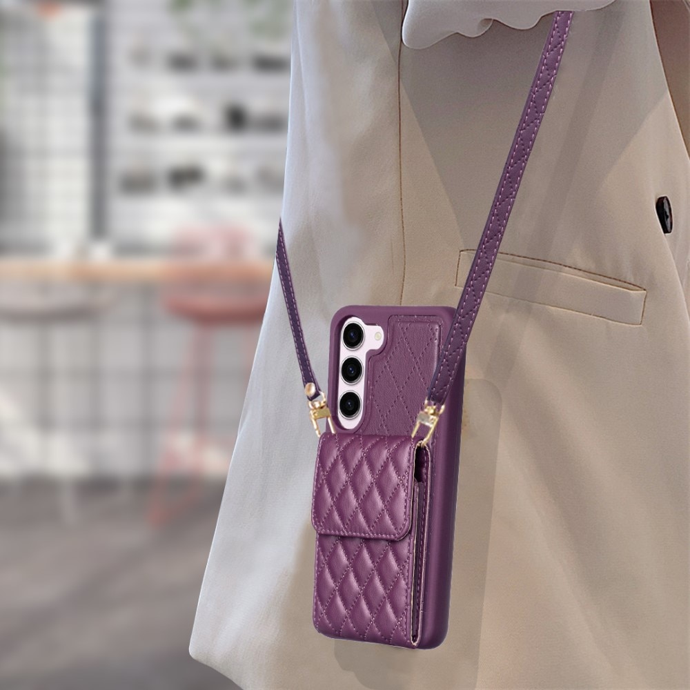 Samsung Galaxy S23 Portemonnee hoesje Quilted bordeaux