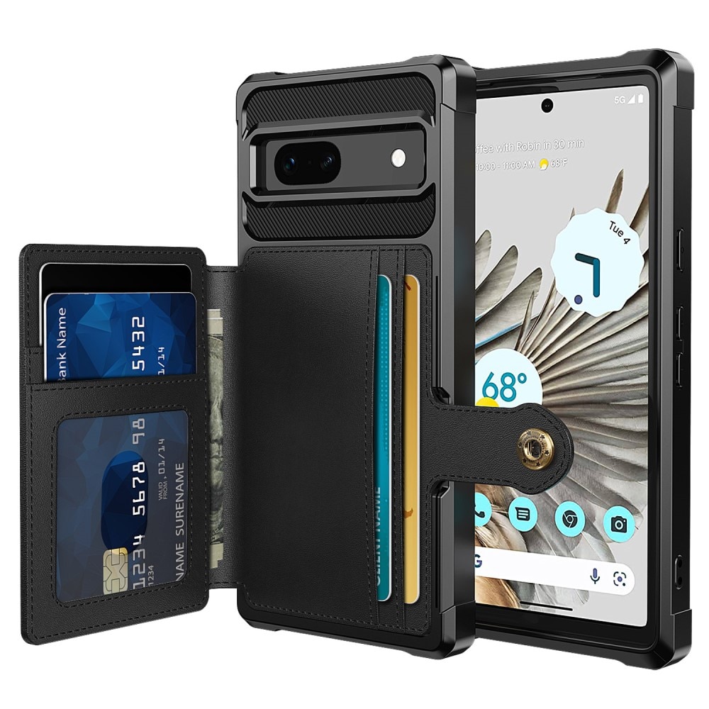 Google Pixel 7a Tough Multi-slot Case zwart