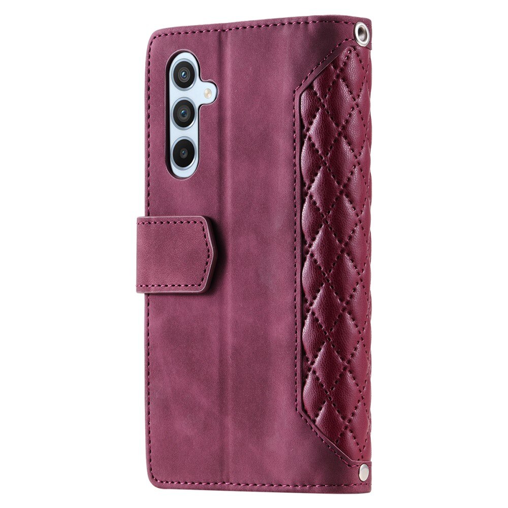 Samsung Galaxy A54 Portemonnee tas Quilted Rood