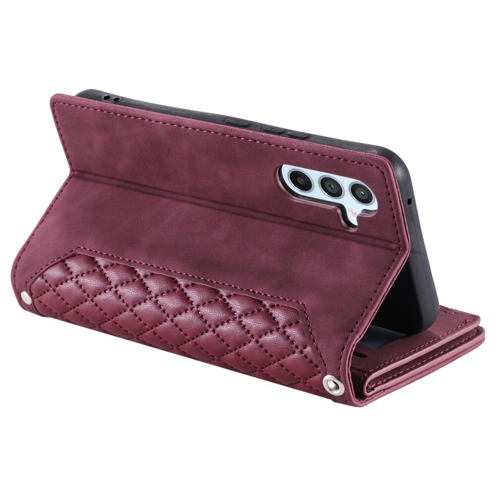 Samsung Galaxy A54 Portemonnee tas Quilted Rood