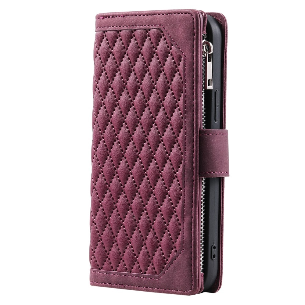 Samsung Galaxy A54 Portemonnee tas Quilted rood