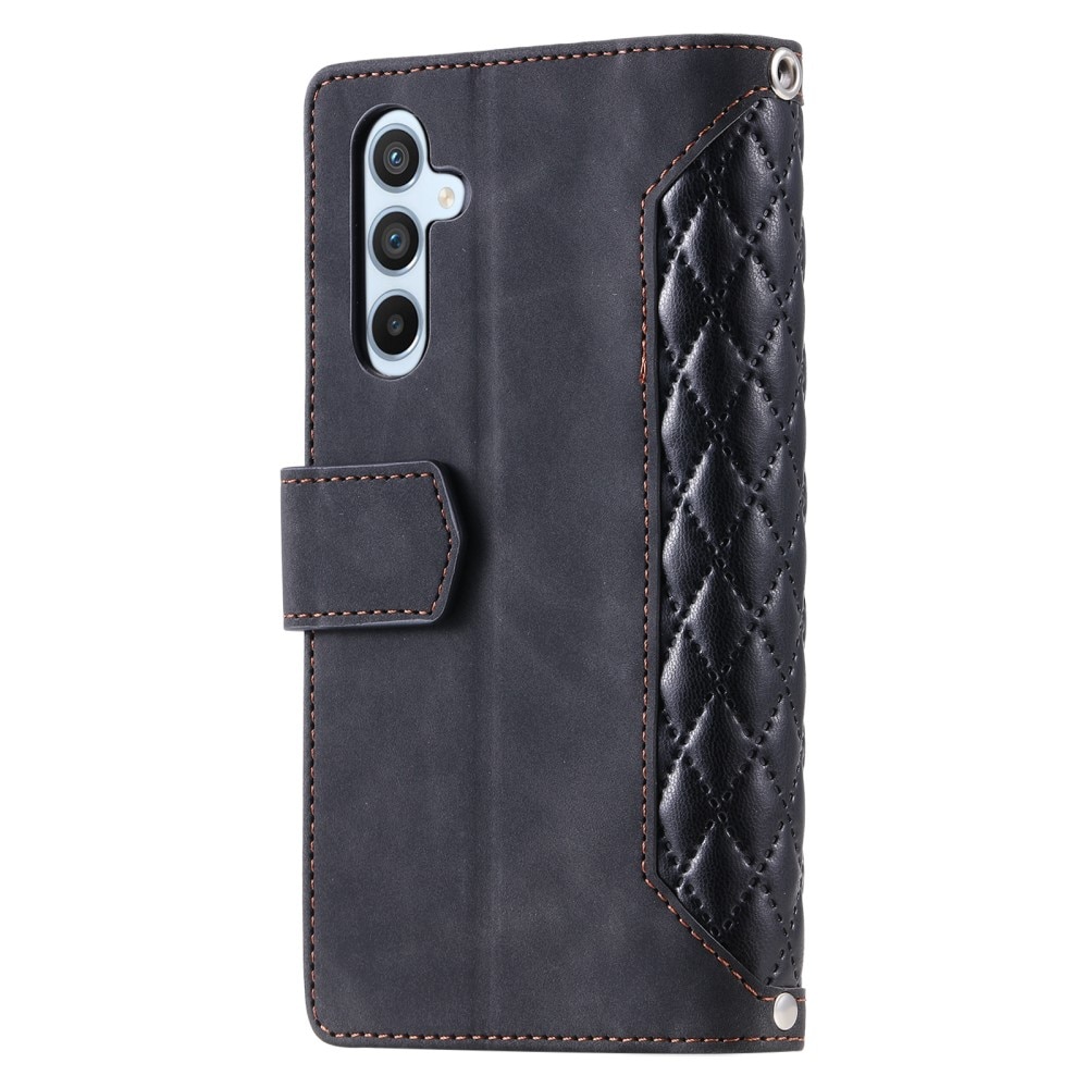 Samsung Galaxy A54 Portemonnee tas Quilted zwart