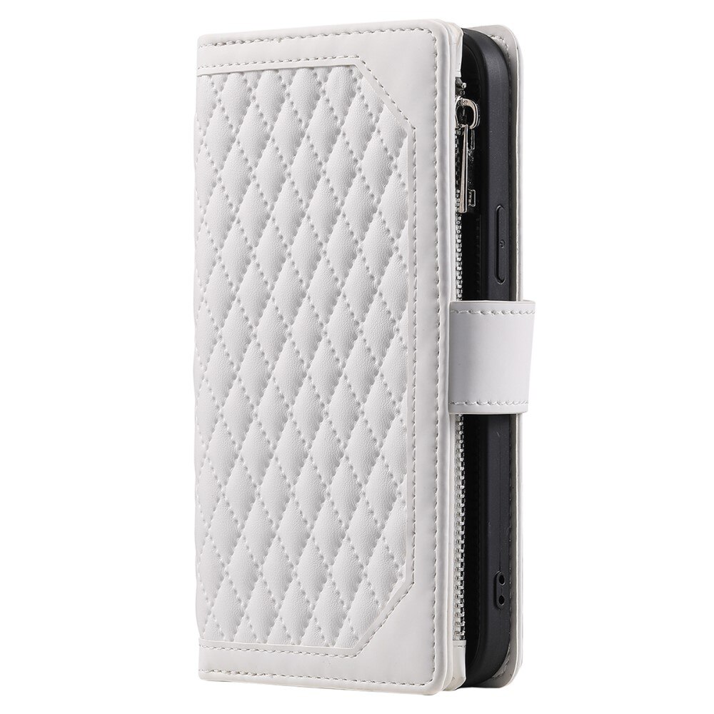 Samsung Galaxy A54 Portemonnee tas Quilted Wit