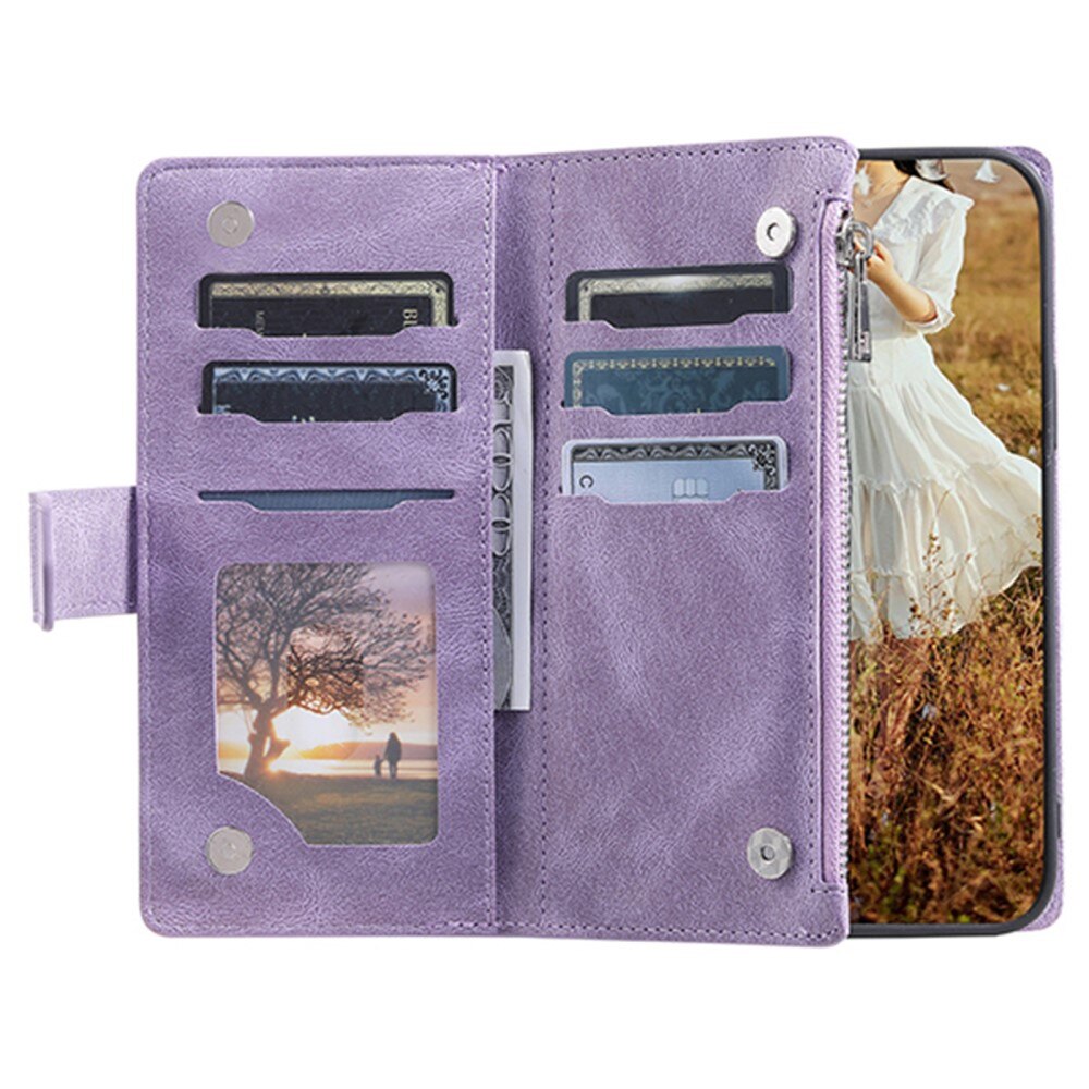 Samsung Galaxy A54 Portemonnee tas Quilted Paars
