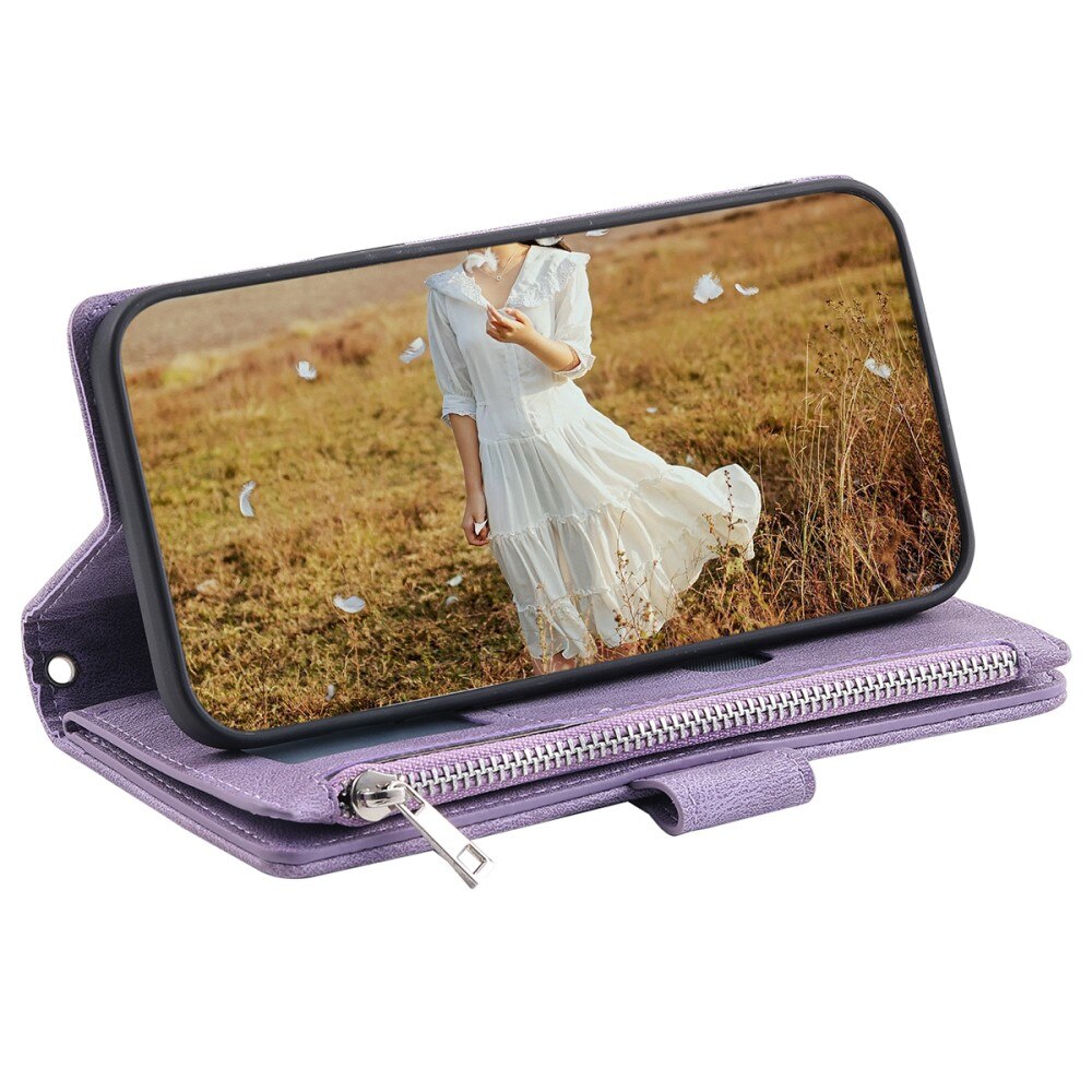 Samsung Galaxy A54 Portemonnee tas Quilted Paars