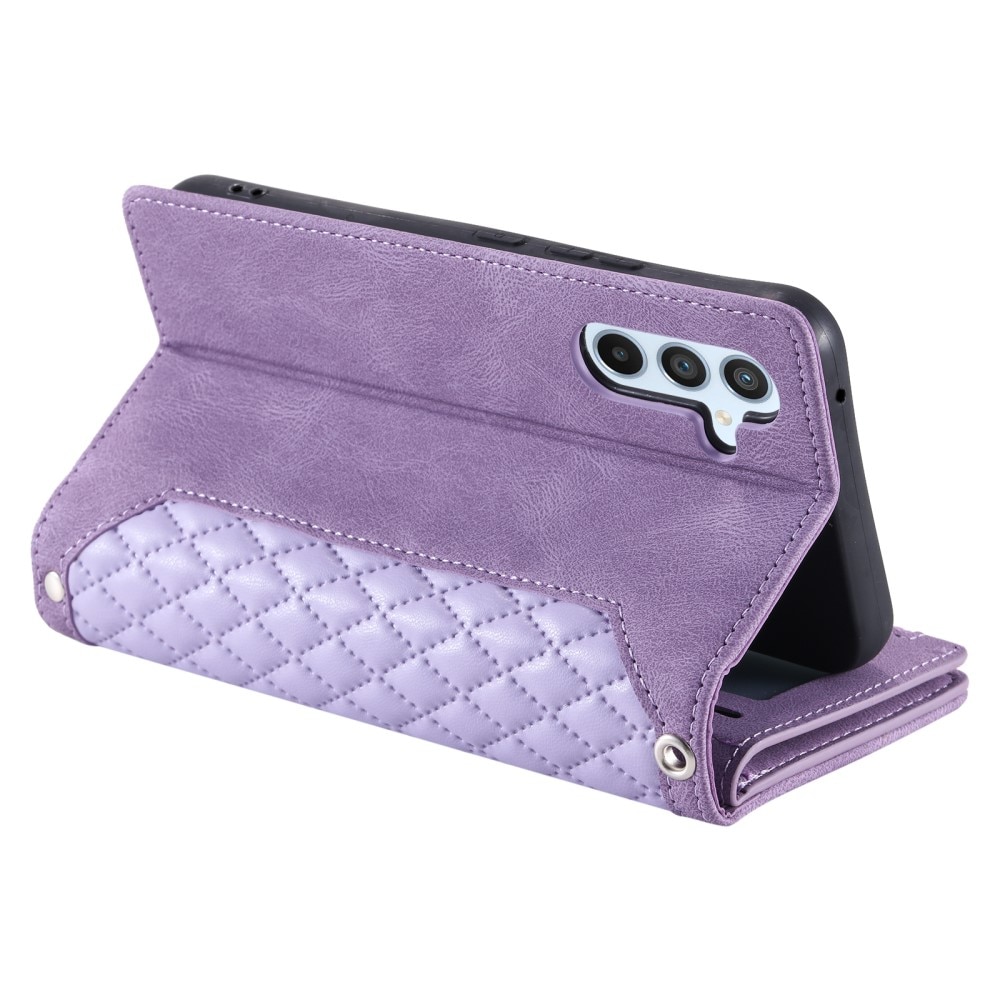 Samsung Galaxy A14 Portemonnee tas Quilted paars