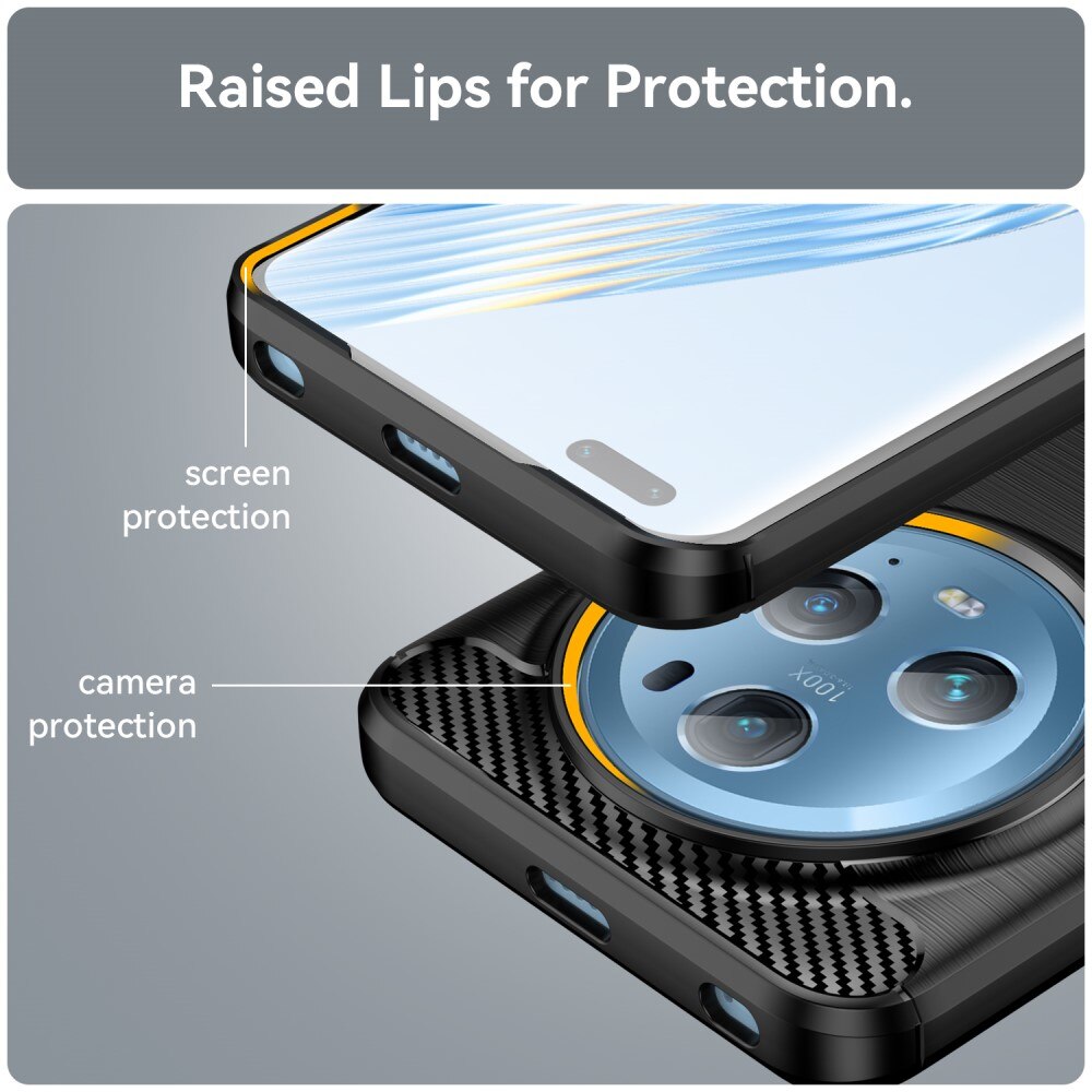Hoesje TPU Brushed Honor Magic5 Pro Zwart
