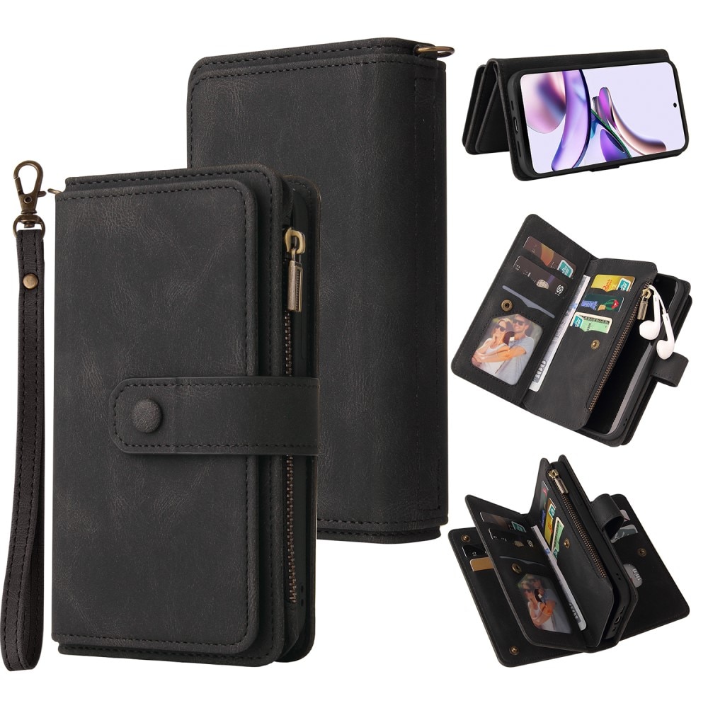 Motorola Moto G53 Leather Multi-Wallet zwart