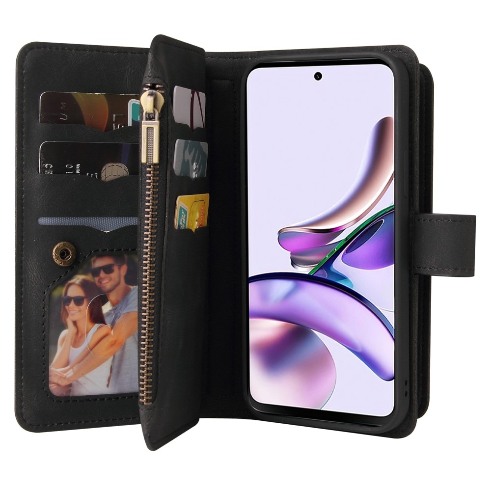 Motorola Moto G23 Leather Multi-Wallet zwart