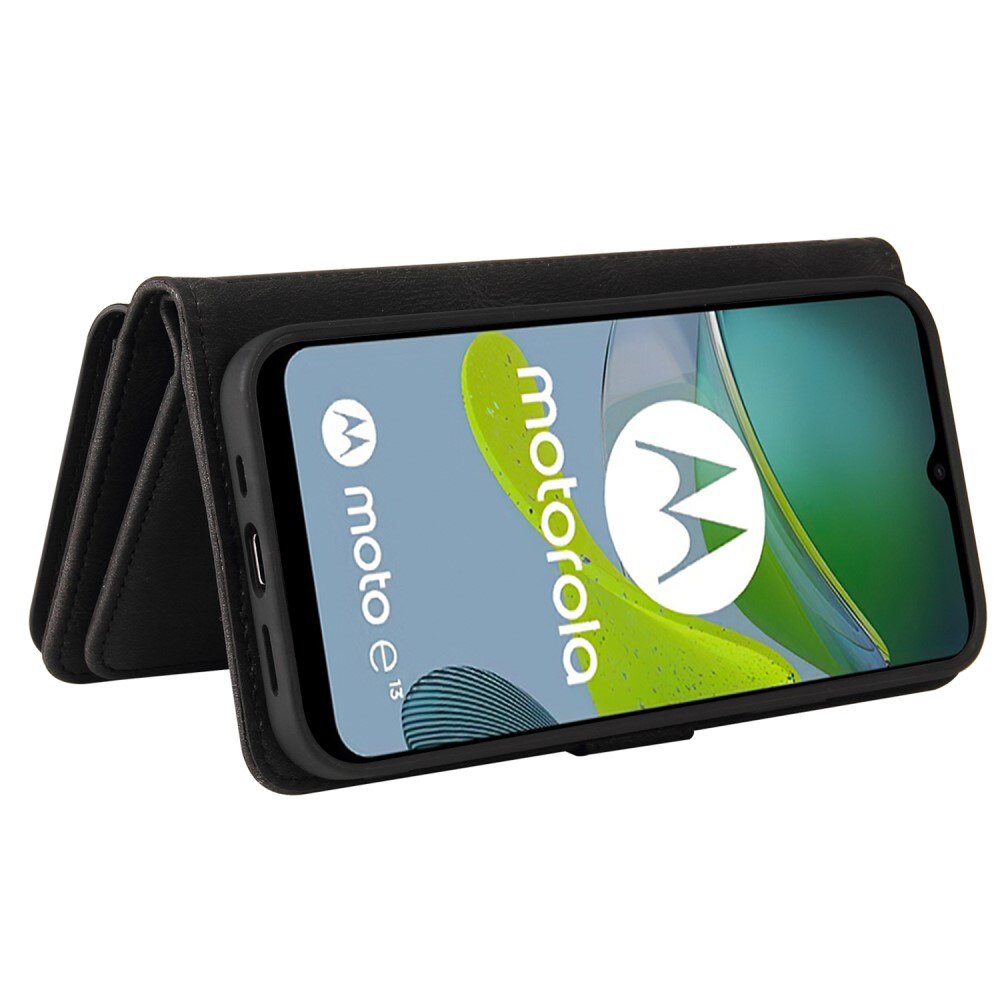 Motorola Moto E13 Leather Multi-Wallet zwart