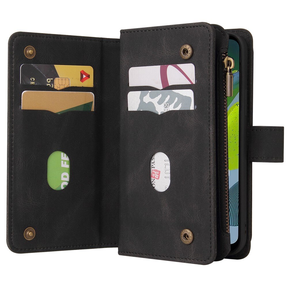 Motorola Moto E13 Leather Multi-Wallet zwart