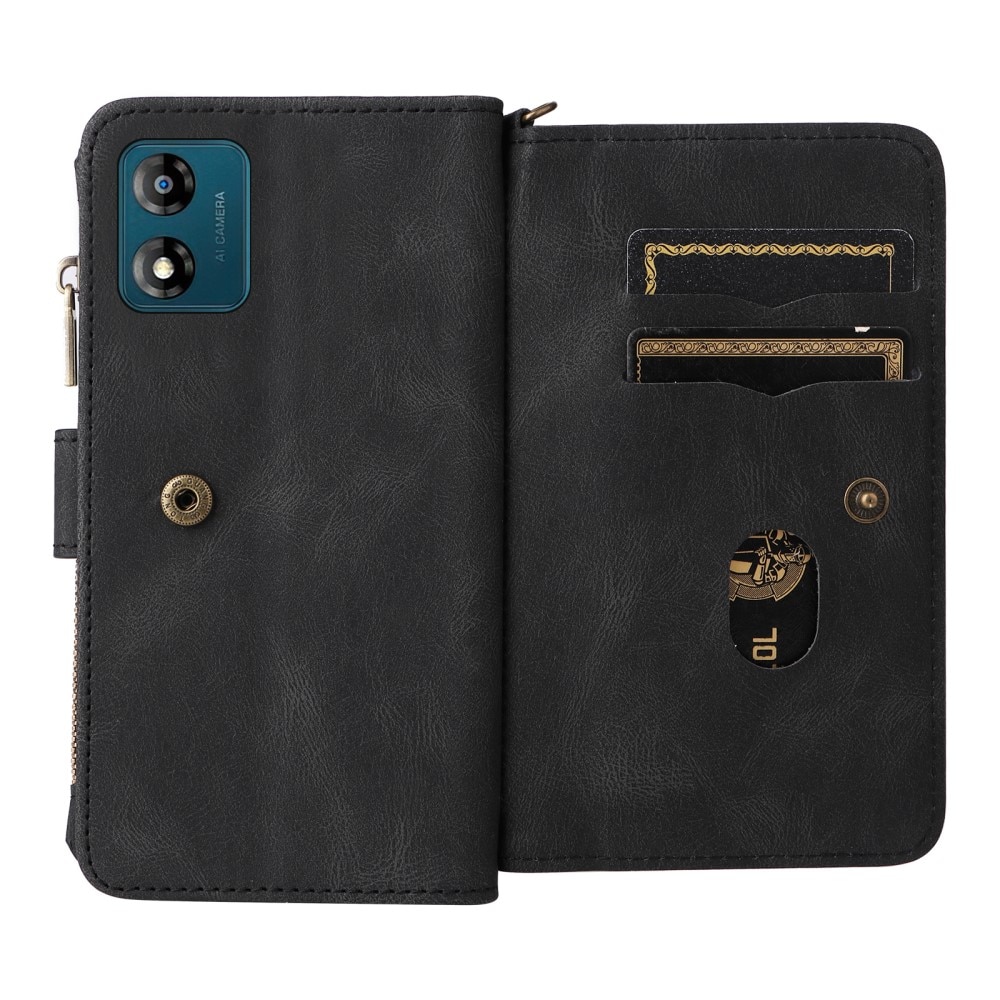 Motorola Moto E13 Leather Multi-Wallet zwart