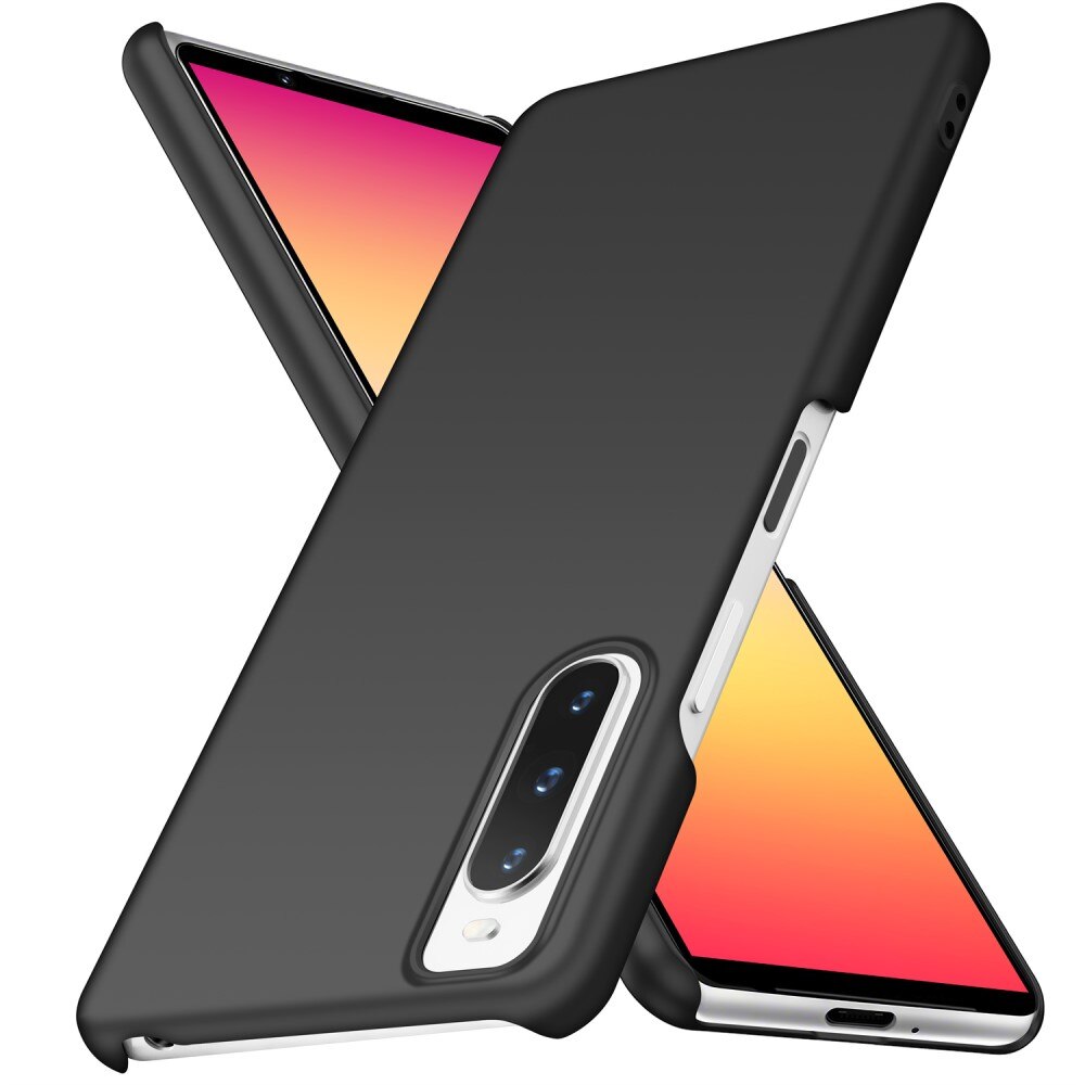 Sony Xperia 10 V Hardcase Gummicoating zwart