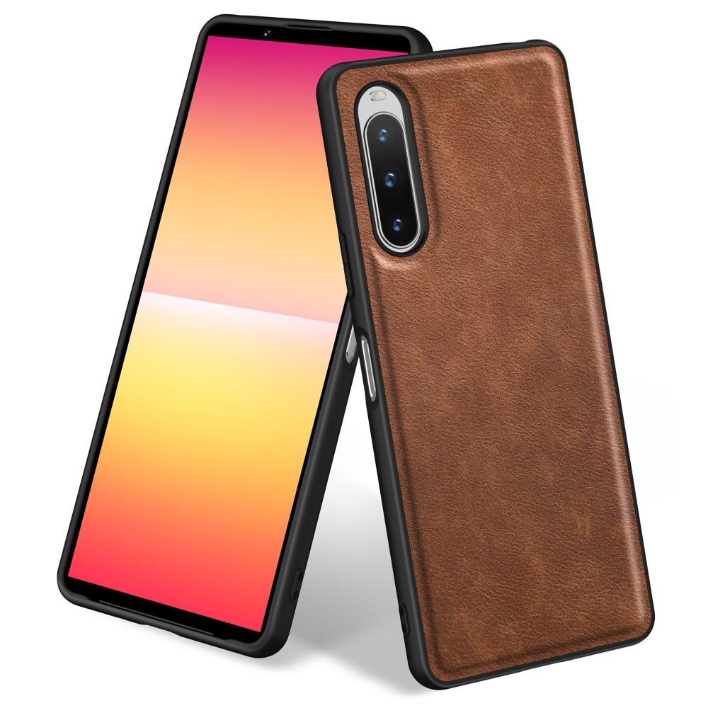 Sony Xperia 10 V Leren hoesje bruin