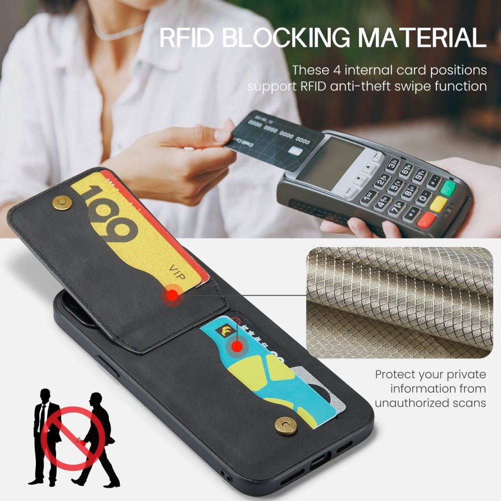 RFID blocking Multi-slot hoesje iPhone 14 Pro zwart