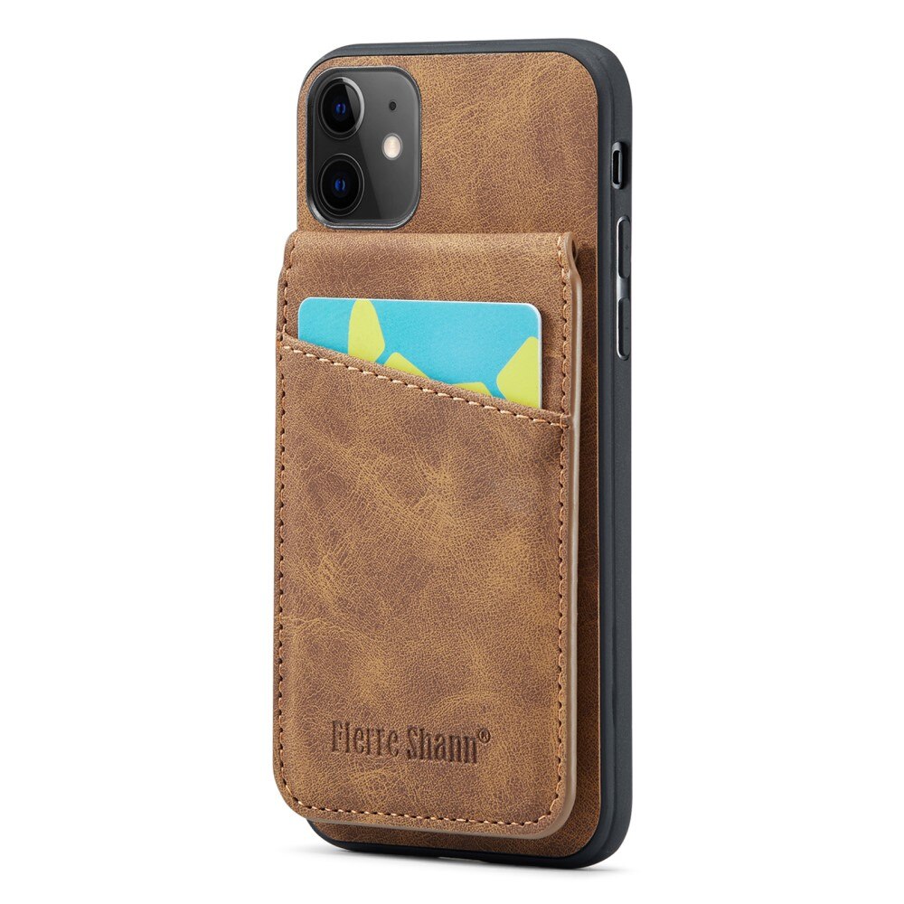 RFID blocking Multi-slot hoesje iPhone 11 bruin