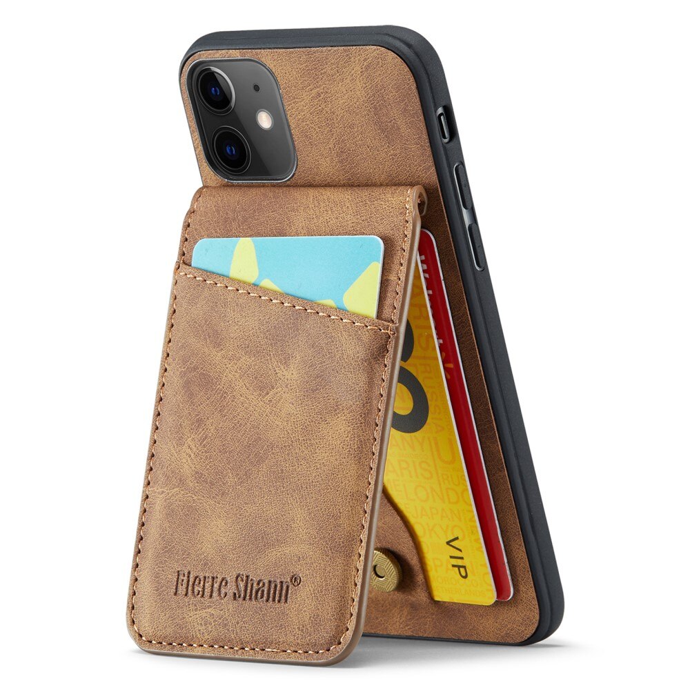 RFID blocking Multi-slot hoesje iPhone 11 bruin