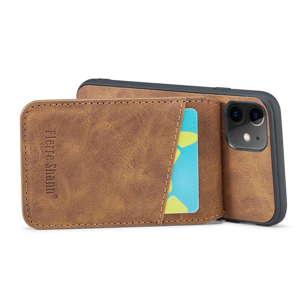 RFID blocking Multi-slot hoesje iPhone 11 bruin
