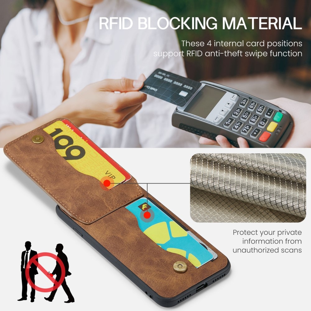 RFID blocking Multi-slot hoesje iPhone 11 bruin