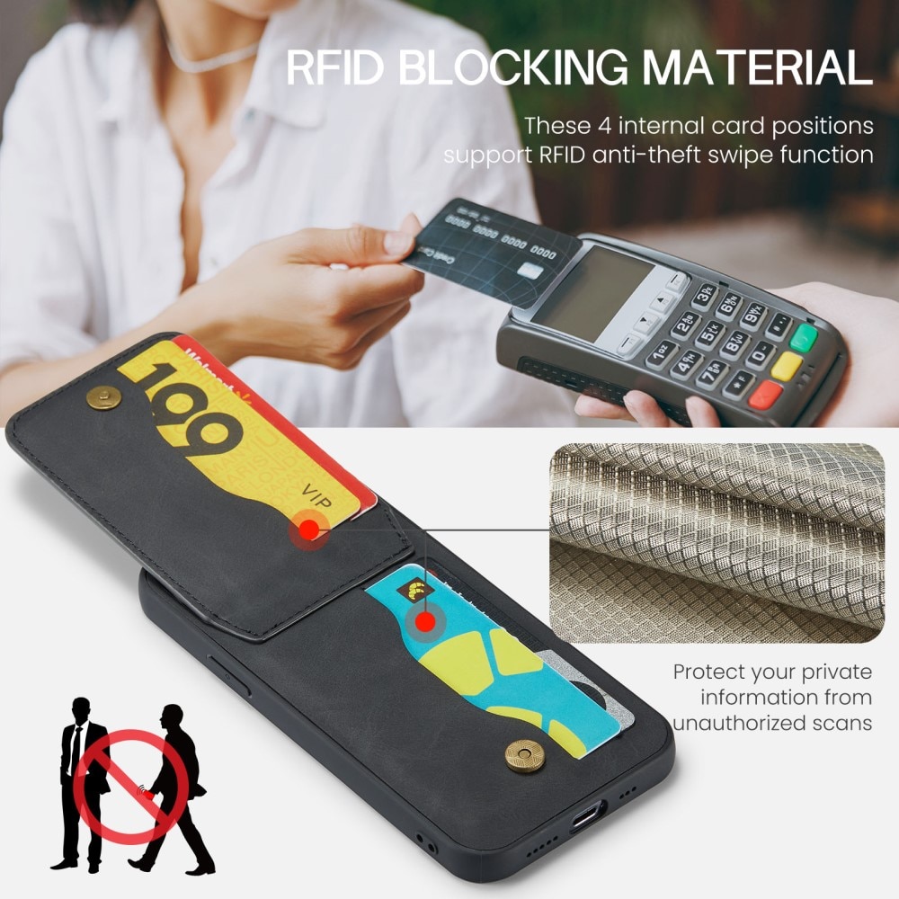 RFID blocking Multi-slot hoesje iPhone 12/12 Pro zwart