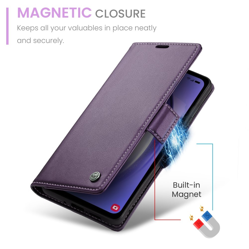 RFID blocking Slim Bookcover hoesje Samsung Galaxy A54 paars