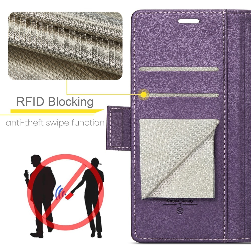 RFID blocking Slim Bookcover hoesje Samsung Galaxy A54 paars