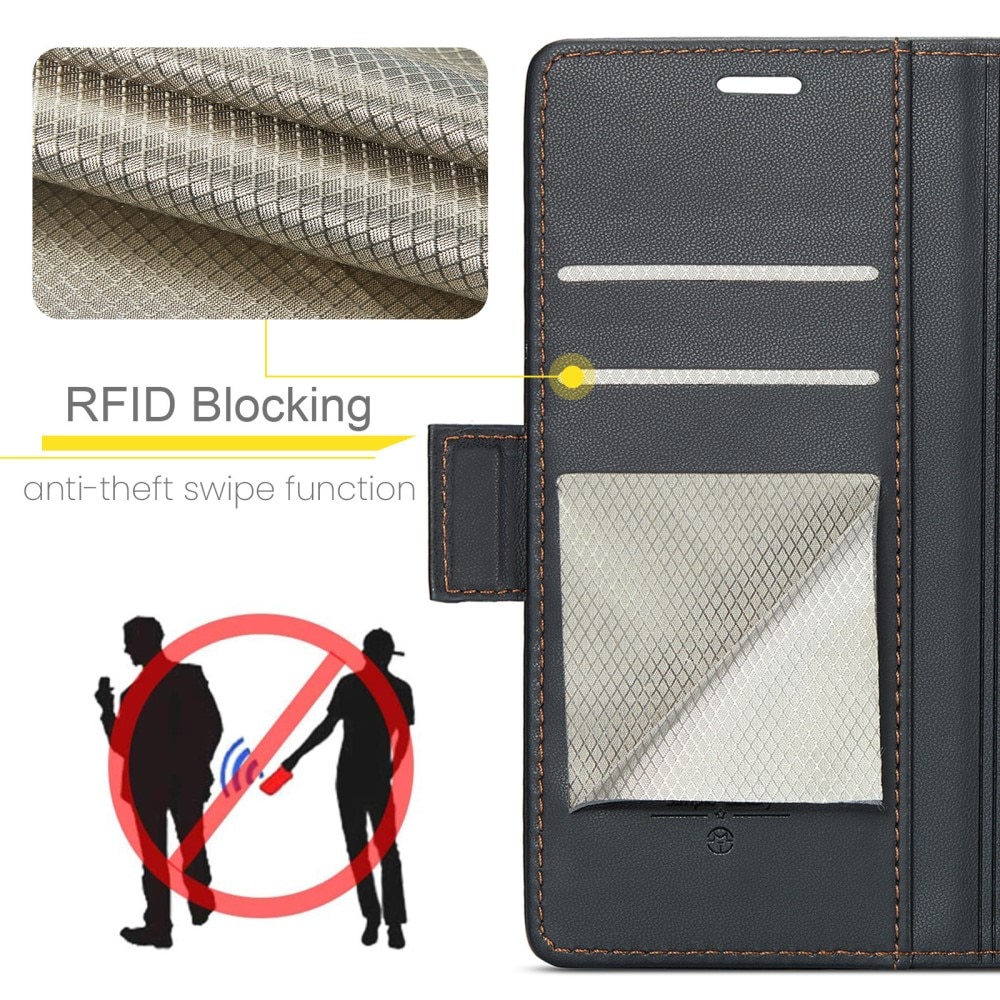 RFID blocking Slim Bookcover hoesje Samsung Galaxy S22 zwart