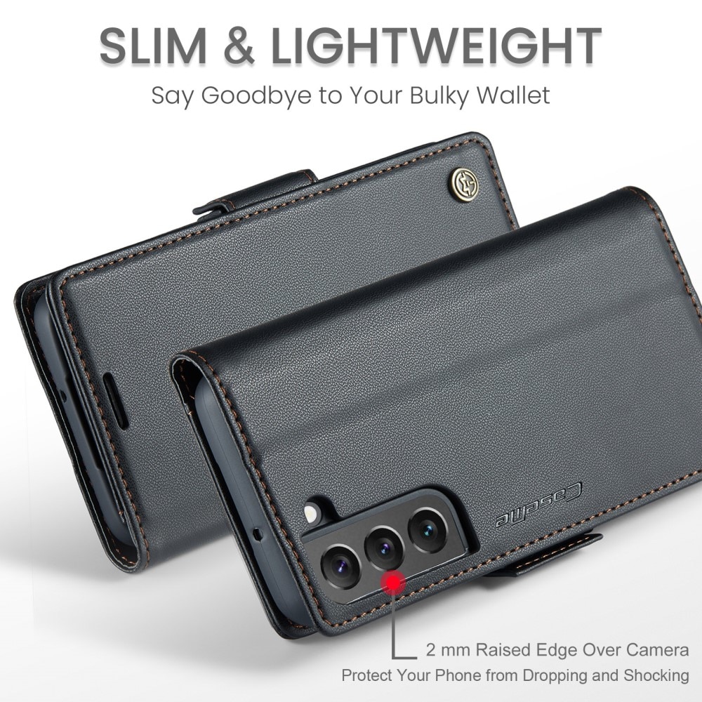 RFID blocking Slim Bookcover hoesje Samsung Galaxy S22 Plus zwart
