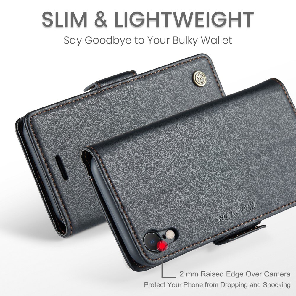 RFID blocking Slim Bookcover Hoesje iPhone Xr Zwart