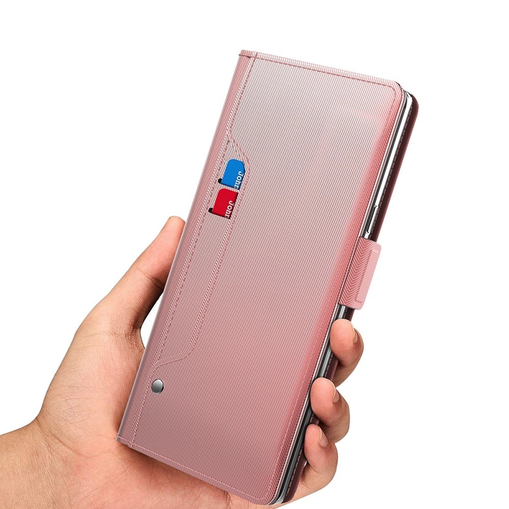 Sony Xperia 1 V Bookcover Hoesje met Spiegel roze goud