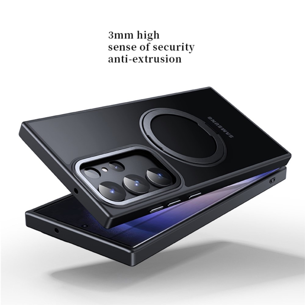 Samsung Galaxy S23 Ultra Hybridcase MagSafe Ring Kickstand zwart