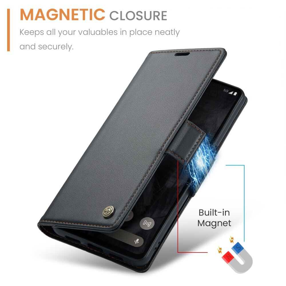 RFID blocking Slim Bookcover hoesje Google Pixel 8 Pro zwart