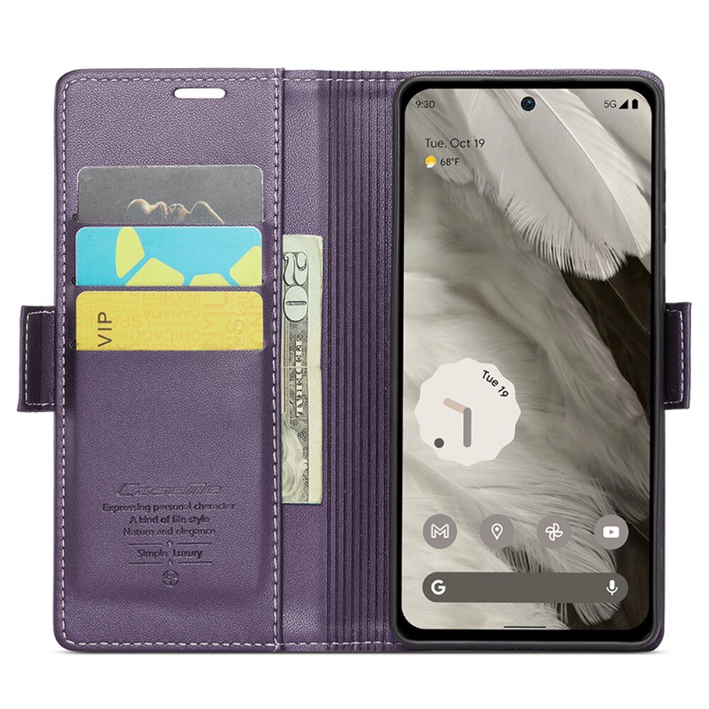 RFID blocking Slim Bookcover Hoesje Google Pixel 8 Paars