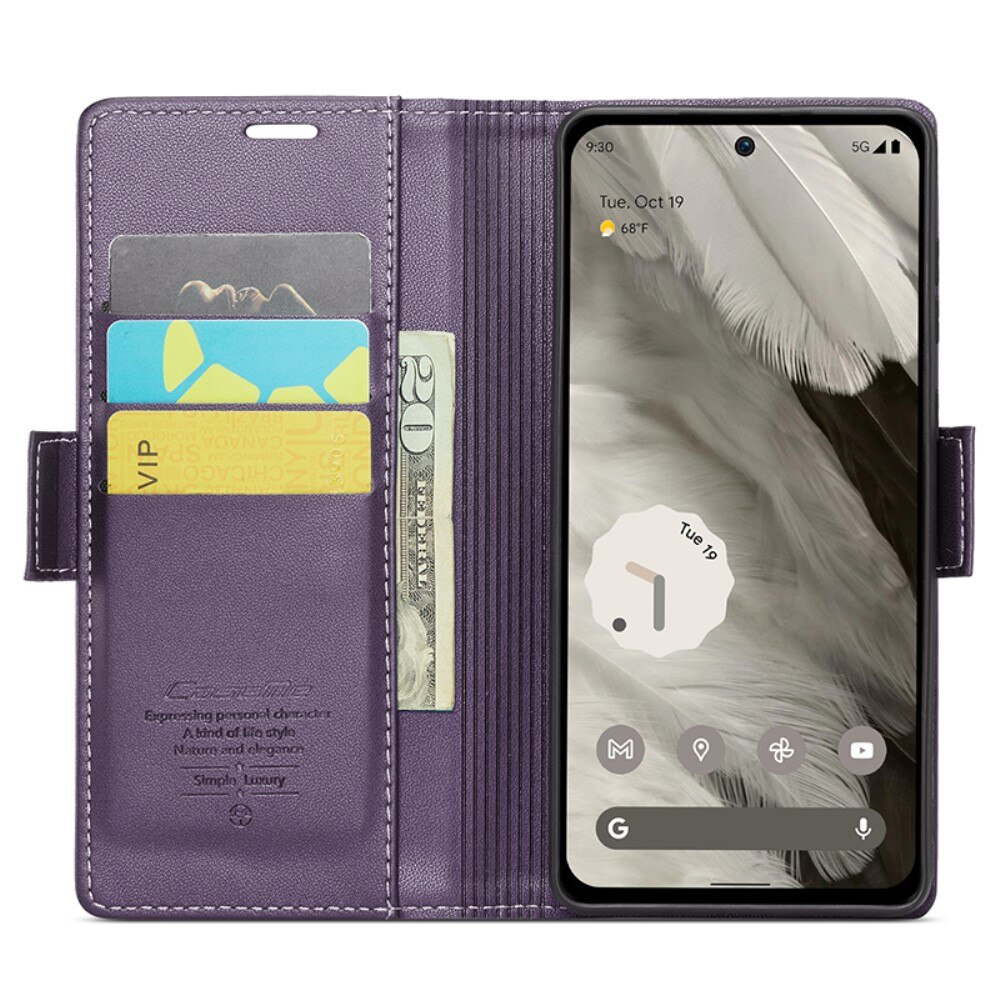 RFID blocking Slim Bookcover hoesje Google Pixel 8 paars