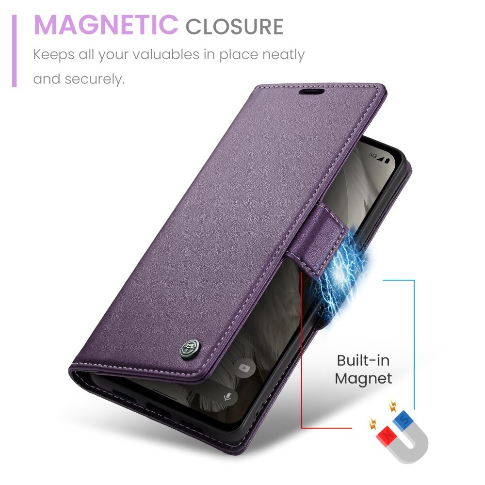 RFID blocking Slim Bookcover Hoesje Google Pixel 8 Paars