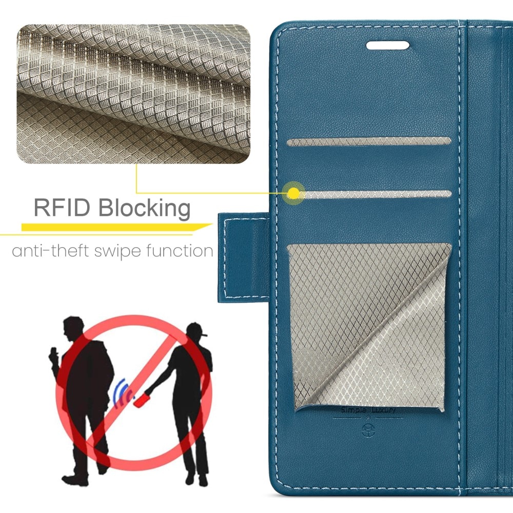RFID blocking Slim Bookcover hoesje Google Pixel 8 blauw