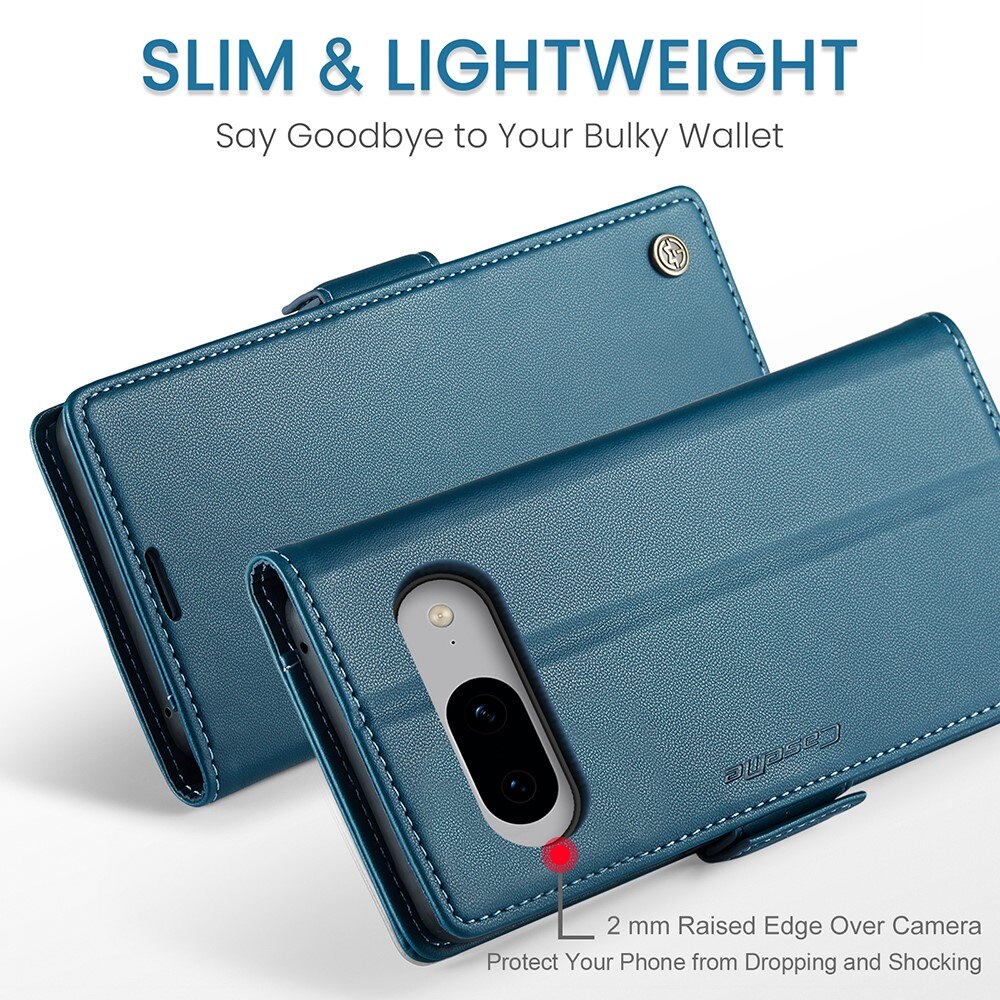 RFID blocking Slim Bookcover hoesje Google Pixel 8 blauw