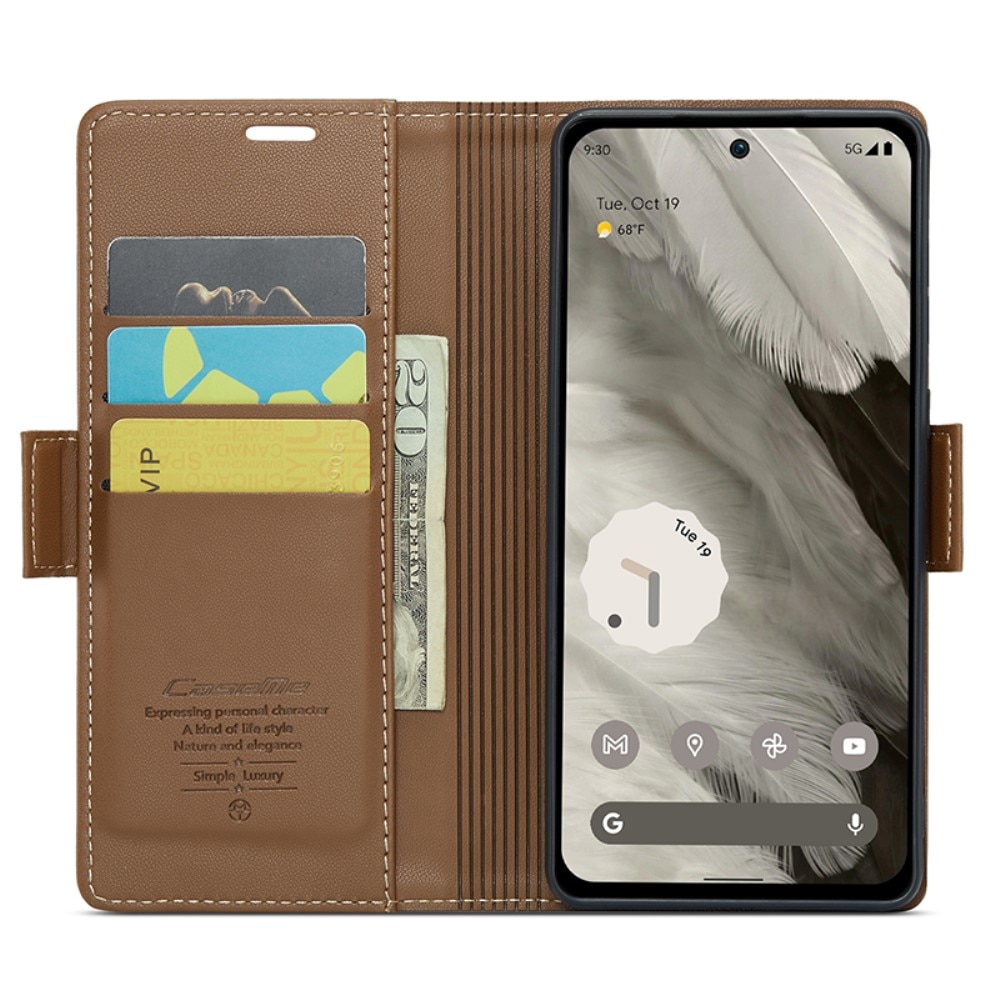 RFID blocking Slim Bookcover hoesje Google Pixel 8 bruin