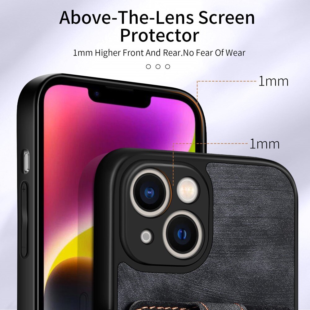 iPhone 14 RFID blocking Portemonnee hoesje + Finger Ring zwart