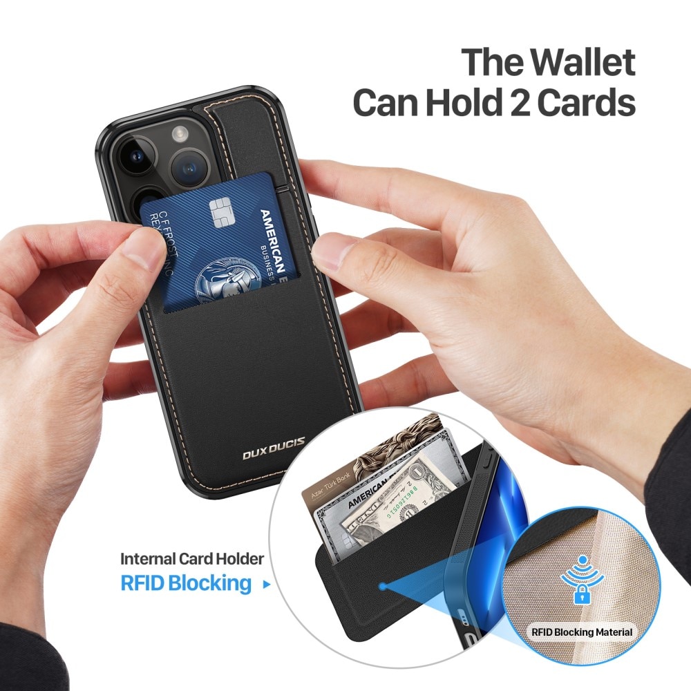Rafi Series RFID MagSafe Wallet Stand Case iPhone 13 Pro zwart