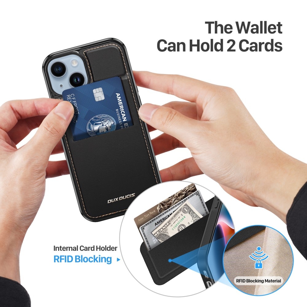 Rafi Series RFID MagSafe Wallet Stand Case iPhone 13 zwart