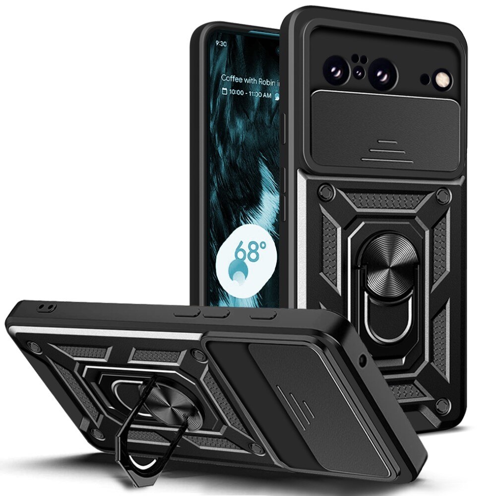 Google Pixel 8 Hybridcase Ring + Camera Protector zwart