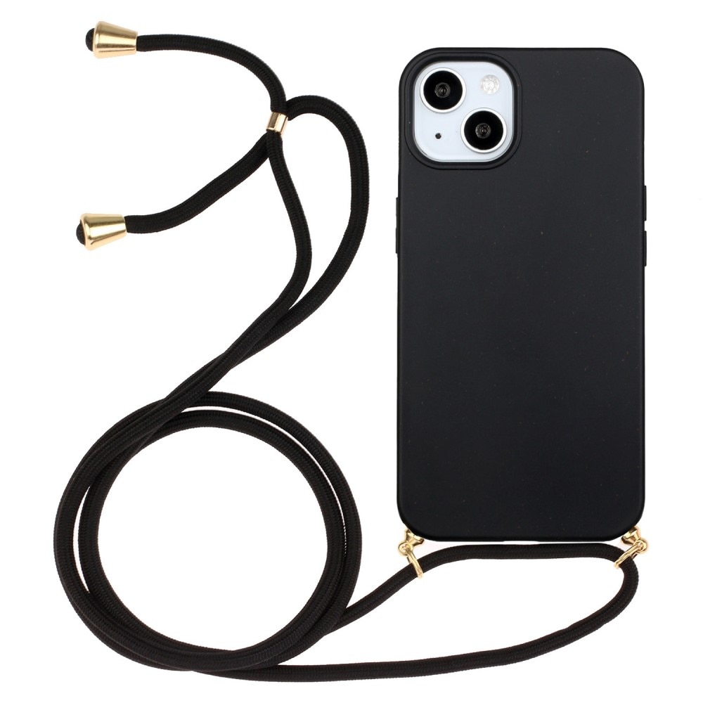 iPhone 15 Plus Hoesje Halsband zwart
