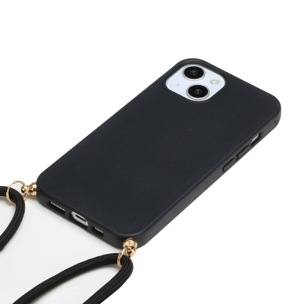 iPhone 15 Plus Hoesje Halsband zwart