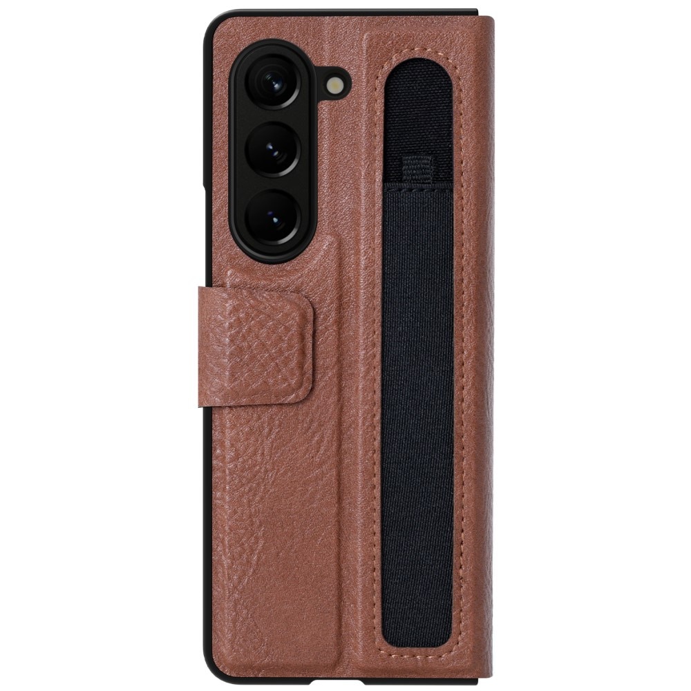 Leather Case with Pen Slot Samsung Galaxy Z Fold 5 Bruin