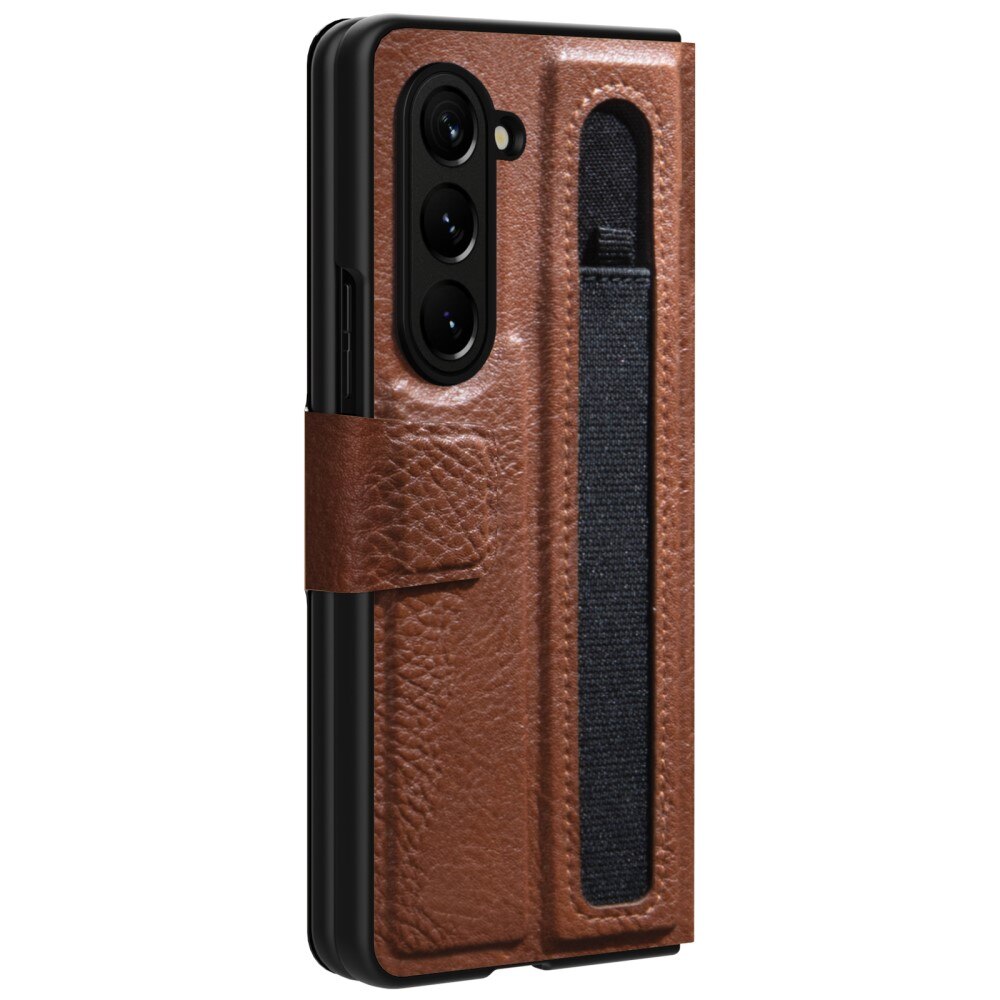 Leather Case with Pen Slot Samsung Galaxy Z Fold 5 Bruin